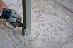 Man cuts a metal disk royalty free stock images Man cuts a metal disk royalty free stock images