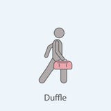 man with duffle 2 colored line icon. Simple colored element illustration. Outline symbol design from man with bag set on blue stock illustration man with duffle 2 colored line icon. Simple colored element illustration. Outline symbol design from man with bag set on blue stock illustration