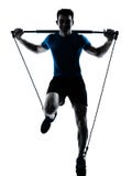 Man exercising gymstick workout fitness posture