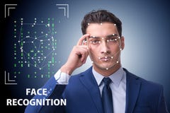 The man in face recognition concept royalty free stock photos The man in face recognition concept royalty free stock photos