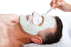 Man with facial mask royalty free stock photography Man with facial mask royalty free stock photography
