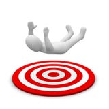 Man falling down to red target royalty free illustration Man falling down to red target royalty free illustration