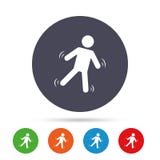 Man falls sign icon. Falling down human symbol. Stock Image Man falls sign icon. Falling down human symbol. Stock Image
