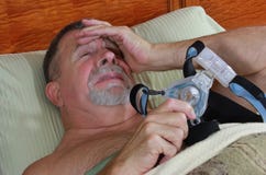 Man Frustrated with CPAP