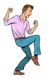 Man funny reaction. fright or a pleasant surprise royalty free illustration Man funny reaction. fright or a pleasant surprise royalty free illustration