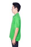 Man in green polo shirt isolated on white background side view Royalty Free Stock Image Man in green polo shirt isolated on white background side view Royalty Free Stock Image