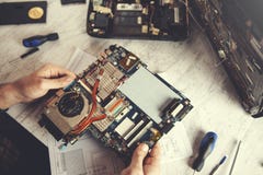 Man hand computer processor royalty free stock images Man hand computer processor royalty free stock images