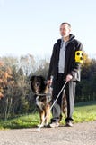 Man with his guide dog royalty free stock photography Man with his guide dog royalty free stock photography