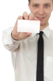 Man Holding A Card Royalty Free Stock Image
