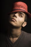 Man In A Red Hat Stock Photography