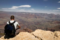 Man In Grand Canyon, Arizona, USA Stock Image