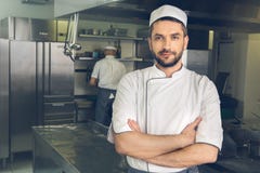 Man japanese restaurant chef cooking in the kitchen Royalty Free Stock Image Man japanese restaurant chef cooking in the kitchen Royalty Free Stock Image