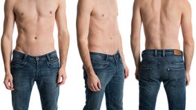 Shirtless Man Blue Jeans Stock Photos, Images, & Pictures - 374 Images