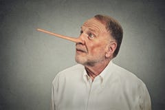 Man with long nose looking up. Liar concept stock image Man with long nose looking up. Liar concept stock image