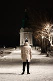 A man looks at the chapel. A man stands facing the Church stock photography A man looks at the chapel. A man stands facing the Church stock photography