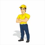 Delivery man standing vector illustration stock illustration Delivery man standing vector illustration stock illustration