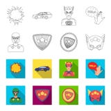 Man, mask, cloak, and other web icon in outline,flet style.Costume, superman, superforce, icons in set collection. Royalty Free Stock Photography Man, mask, cloak, and other web icon in outline,flet style.Costume, superman, superforce, icons in set collection. Royalty Free Stock Photography