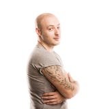 Man med tatueringen royaltyfria bilder Man med tatueringen royaltyfria bilder
