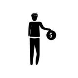 Man with Money icon vector isolated on white background, Man with Money sign , business illustrations stock illustration Man with Money icon vector isolated on white background, Man with Money sign , business illustrations stock illustration