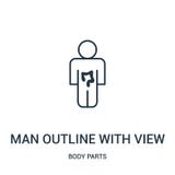 man outline with view of the intestine icon vector from body parts collection. Thin line man outline with view of the intestine vector illustration man outline with view of the intestine icon vector from body parts collection. Thin line man outline with view of the intestine vector illustration