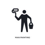man painting isolated icon. simple element illustration from construction concept icons. man painting editable logo sign symbol vector illustration man painting isolated icon. simple element illustration from construction concept icons. man painting editable logo sign symbol vector illustration
