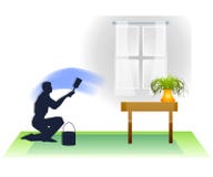 Man Painting Room In House Royalty Free Stock Photography Man Painting Room In House Royalty Free Stock Photography
