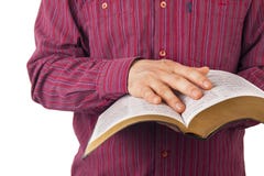 Man Reading A Bible Stock Photo