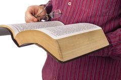 Man Reading A Bible Royalty Free Stock Photos