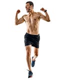 Man runner jogger running jogging isolated shadows Stock Image Man runner jogger running jogging isolated shadows Stock Image