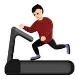 Man running at treadmill icon, cartoon style royalty free illustration Man running at treadmill icon, cartoon style royalty free illustration