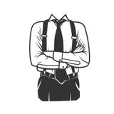 Man`s profile with a folded arms. stock illustration Man`s profile with a folded arms. stock illustration