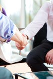 Man shaking hands with manager at job interview closeup cutout royalty free stock photos Man shaking hands with manager at job interview closeup cutout royalty free stock photos