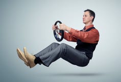 Man in a shirt and tie car driver with a steering wheel royalty free stock image Man in a shirt and tie car driver with a steering wheel royalty free stock image