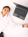 Man Sleeping With Laptop Stock Photo