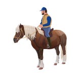 Man som rider en häst stock illustrationer Man som rider en häst stock illustrationer