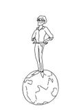 Man stand on globe vector illustration number one royalty free illustration Man stand on globe vector illustration number one royalty free illustration