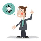 Man in Suit with Bulb in Bubble Icon stock illustration Man in Suit with Bulb in Bubble Icon stock illustration