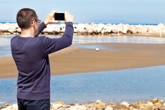 Man Taking Pictures With Smartphone Royalty Free Stock Photos Man Taking Pictures With Smartphone Royalty Free Stock Photos