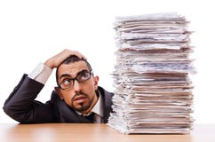 Man with too much work stock photos Man with too much work stock photos
