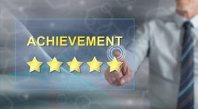 Man touching an achievement concept stock photos Man touching an achievement concept stock photos