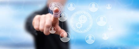Man touching a partnership concept royalty free stock photos Man touching a partnership concept royalty free stock photos