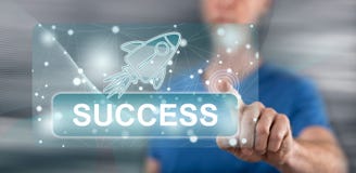 Man touching a success concept stock photos Man touching a success concept stock photos