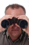 Man With Binoculars Royalty Free Stock Photos