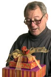 Man With Christmas Hanukah Gifts Royalty Free Stock Images