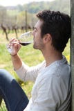 Man With Glass Of Wine Stock Photos