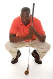 Man WIth Golf Club Stock Photography