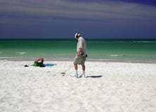 Man With Metal Detector Royalty Free Stock Photography Man With Metal Detector Royalty Free Stock Photography