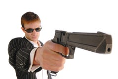Man With Pistol Royalty Free Stock Image