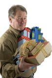 Man With Presents Gifts Stock Images