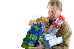 Man With Presents Gifts Royalty Free Stock Photo